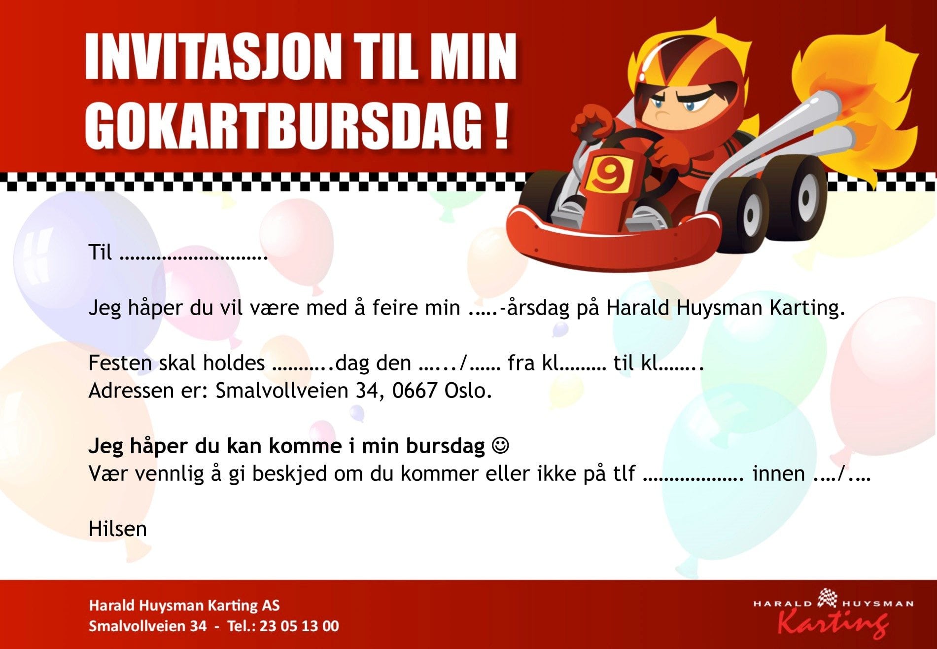 Bursdag – Harald Huysman Karting